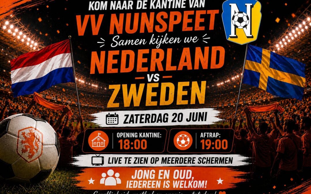 Kom Nederland aanmoedigen tegen Zweden