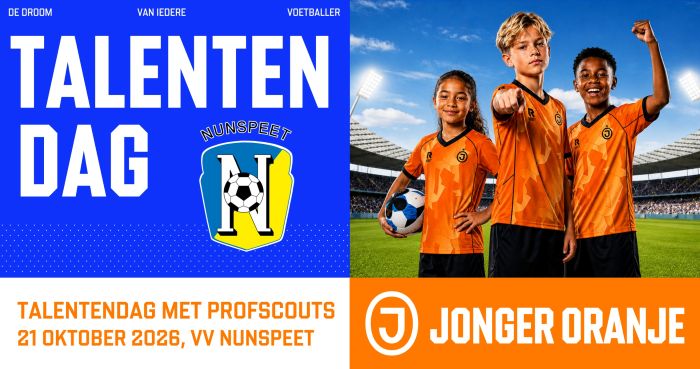 Jonger Oranje komt naar vv Nunspeet!